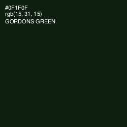 #0F1F0F - Gordons Green Color Image